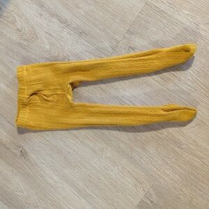 Mustard Yellow Ribbed Tights 0-6 Months